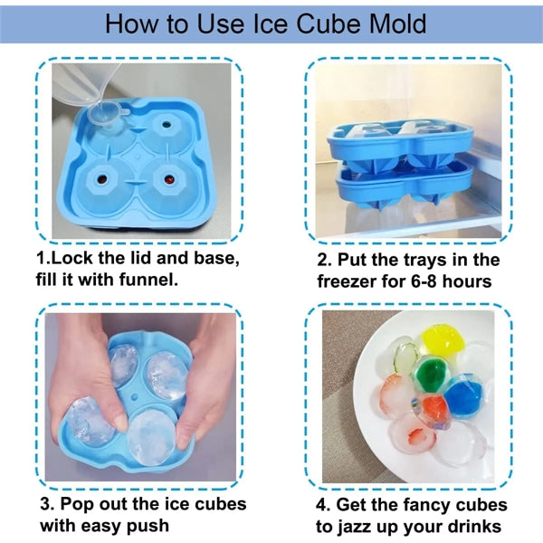 Silicone Ice Cube Tray Diamond Maker Molds BPA Free