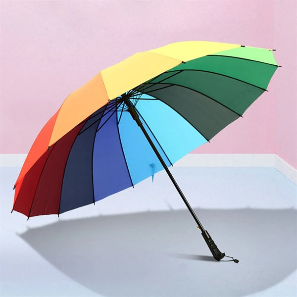 Rainbow Umbrella Long Handle Straight Anti-UV Parasol