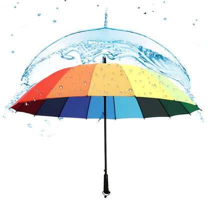 Rainbow Umbrella Long Handle Straight Anti-UV Parasol
