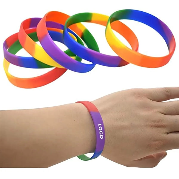 Rainbow Wristbands Silicone LGBT Bracelets Party Supplies