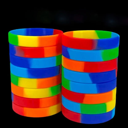 Rainbow Wristbands Silicone LGBT Bracelets Party Supplies