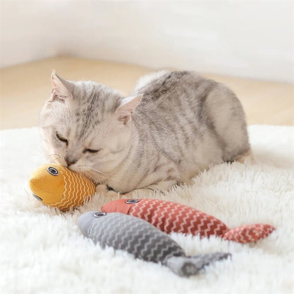 Lint Fish Catnip Cat Teething Kitty Stuffed Toys