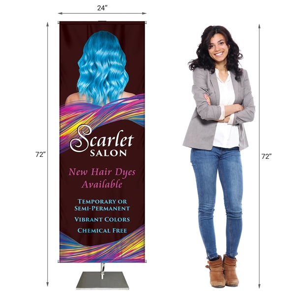 23" x 65" Display Stand with Premium Polyester Banner