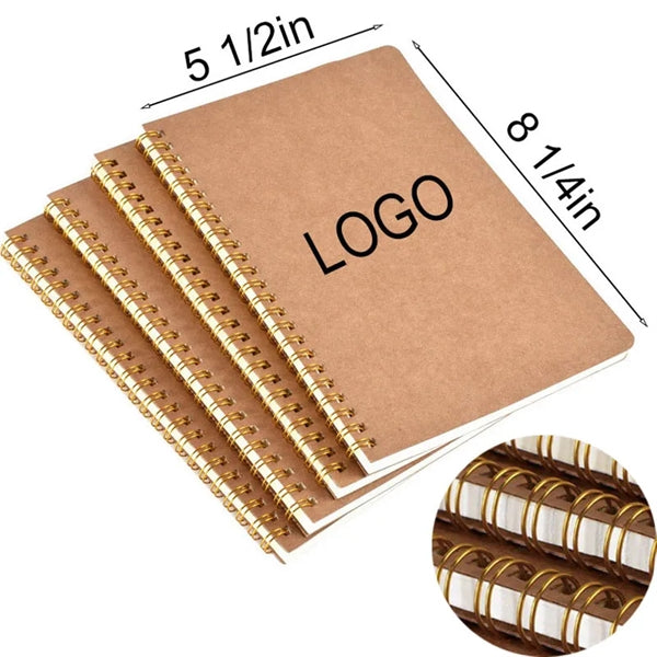 A5 Golden Coil Kraft Paper Notebook
