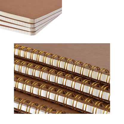 A5 Golden Coil Kraft Paper Notebook