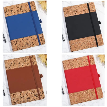 A5 Lined Cork Journal Notebook with Pen Loop