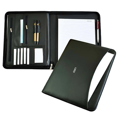 Faux Leather Zippered Portfolio