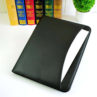 Faux Leather Zippered Portfolio