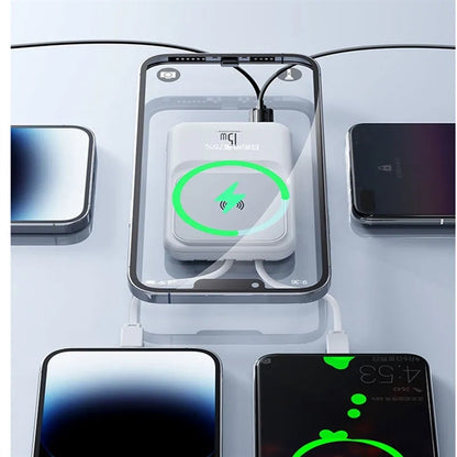 10000mAh Mini Magnetic Power Bank 15W Wireless Charger