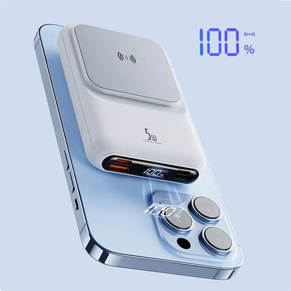 10000mAh Mini Magnetic Power Bank 15W Wireless Charger