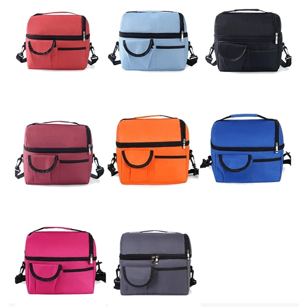 Double Layer Shoulder Insulated Bento Bag