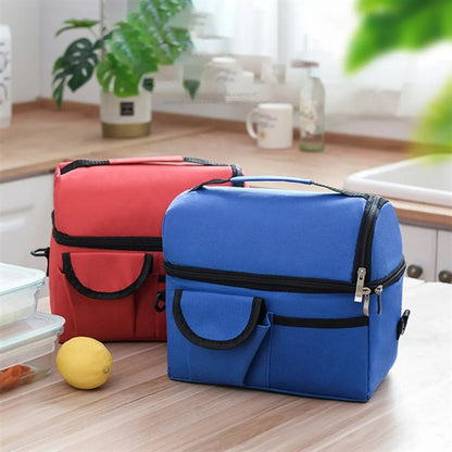 Double Layer Shoulder Insulated Bento Bag