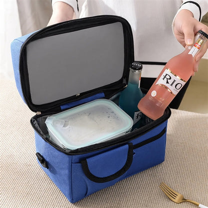 Double Layer Shoulder Insulated Bento Bag