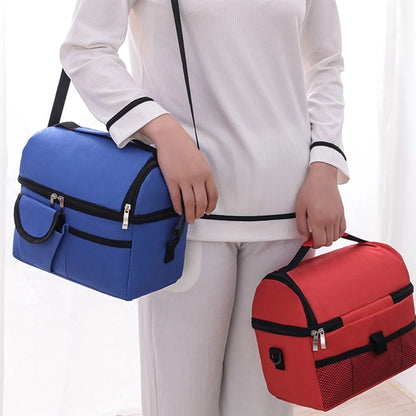 Double Layer Shoulder Insulated Bento Bag