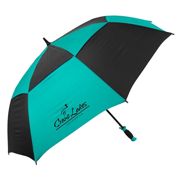 The Vented Checkerboard Golf Umbrella - Auto-Open, 62" Arc