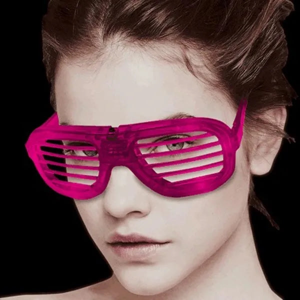 LED Flashing 80s Sunglasses - Pink