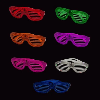 LED Flashing 80s Sunglasses-Red