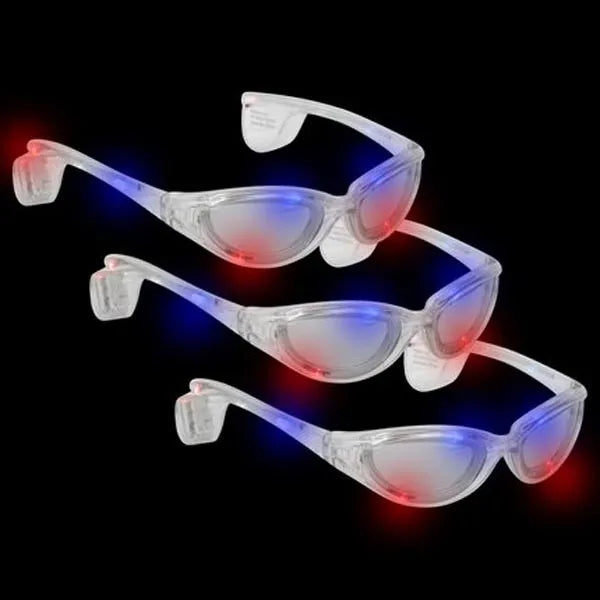 LED Flashing Eyeglasses - Clear