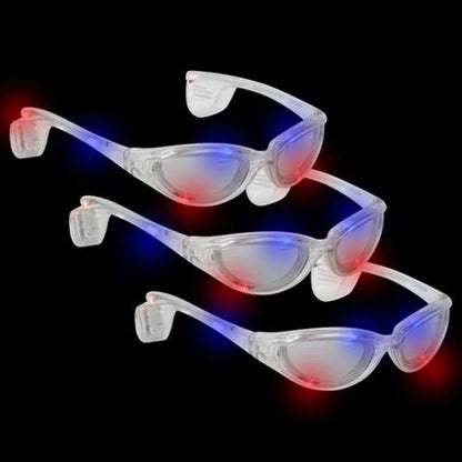 LED Flashing Eyeglasses - Clear