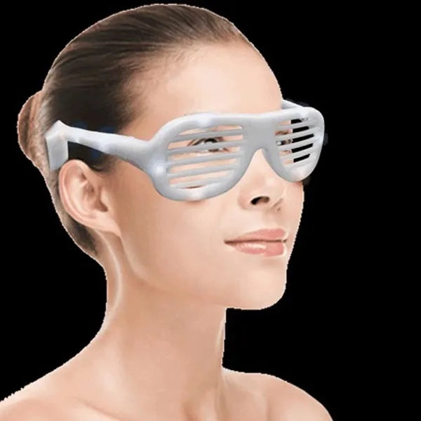 LED Flashing Red White and Blue Patriotic Shutter Shades