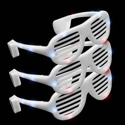 LED Flashing Red White and Blue Patriotic Shutter Shades