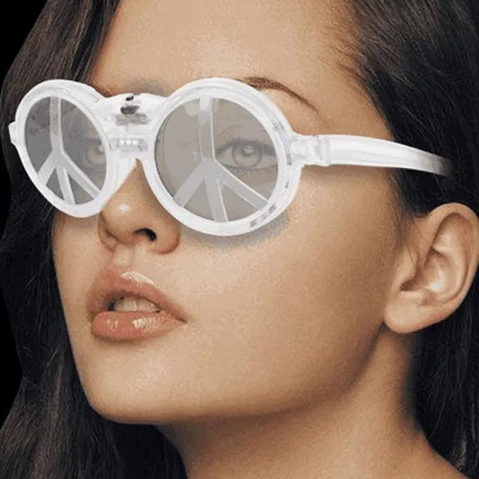 LED Light Up Peace Sign Sunglasses - Multicolor