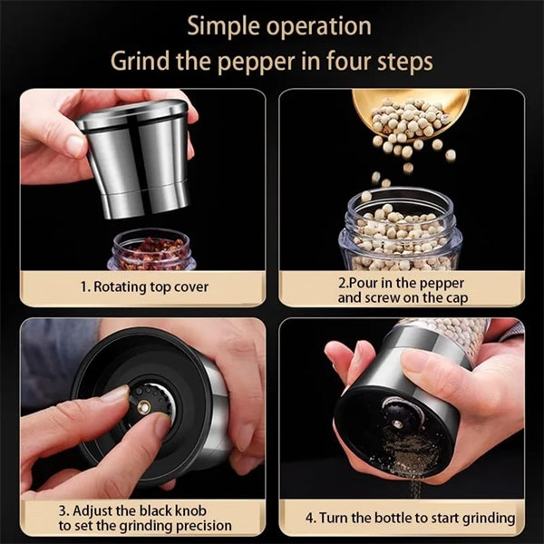 2 in 1 Salt and Pepper Shakers Manual Grinder