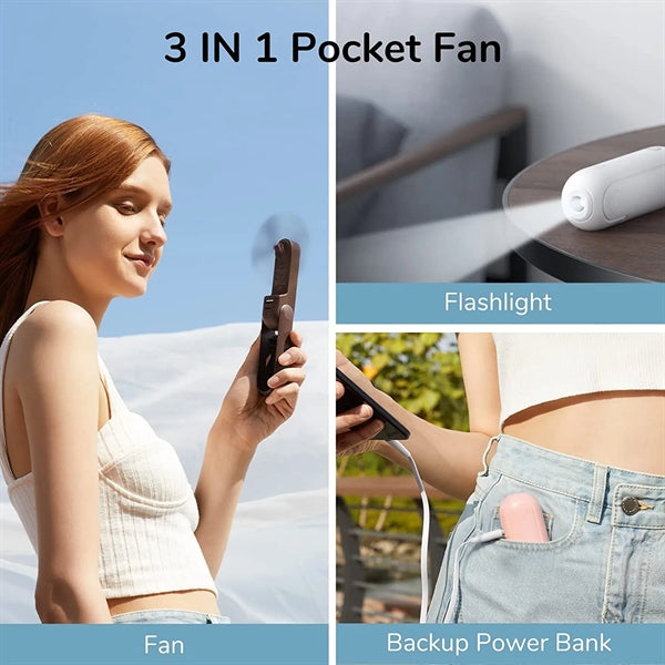 Portable USB Rechargeable Small Pocket Fan