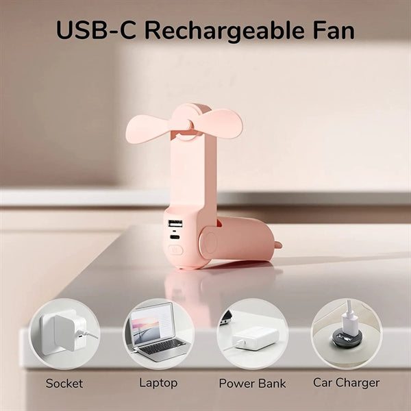 Portable USB Rechargeable Small Pocket Fan