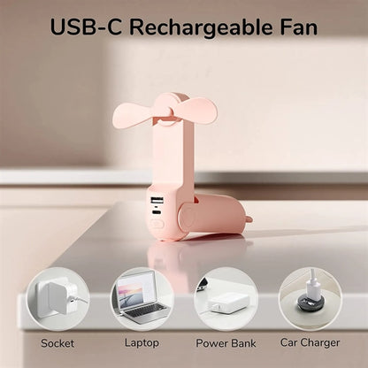 Portable USB Rechargeable Small Pocket Fan