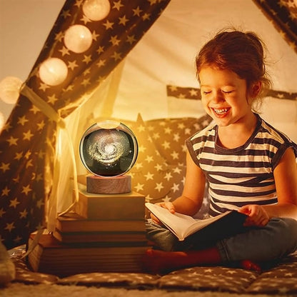 3D Galaxy Crystal Ball Night Light