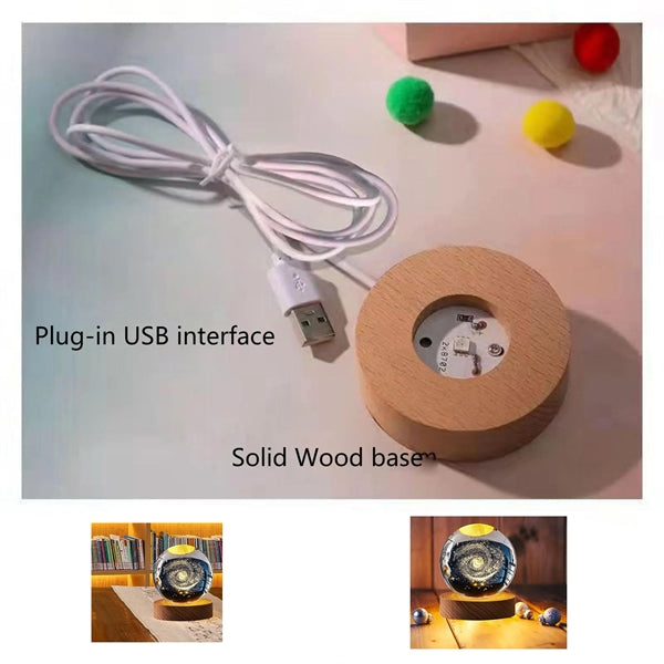 3D Galaxy Crystal Ball Night Light