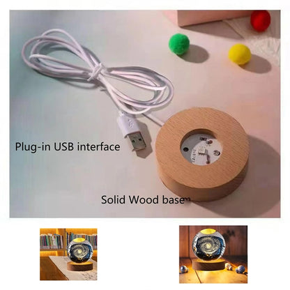 3D Galaxy Crystal Ball Night Light