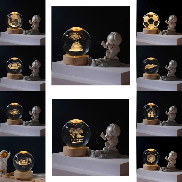 3D Galaxy Crystal Ball Night Light