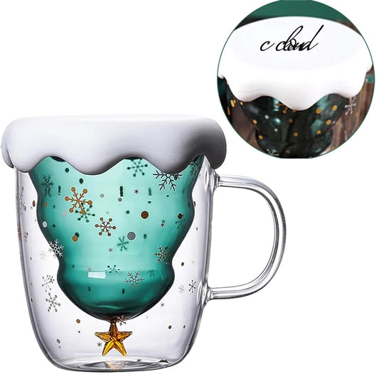 Double Wall Christmas Glass Cup