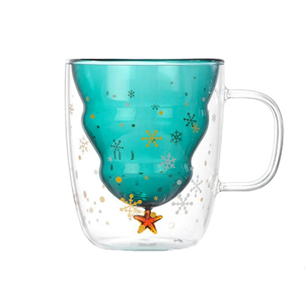 Double Wall Christmas Glass Cup