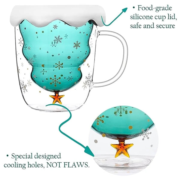 Double Wall Christmas Glass Cup