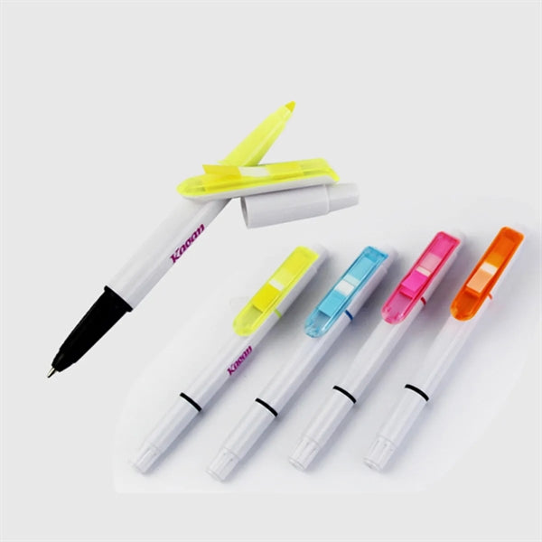 3 In 1 Highlighter Pen With Sticky Notes