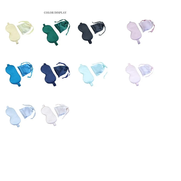 Pure Silk Sleep Eye Mask Cover with Elastic Strap and Bag