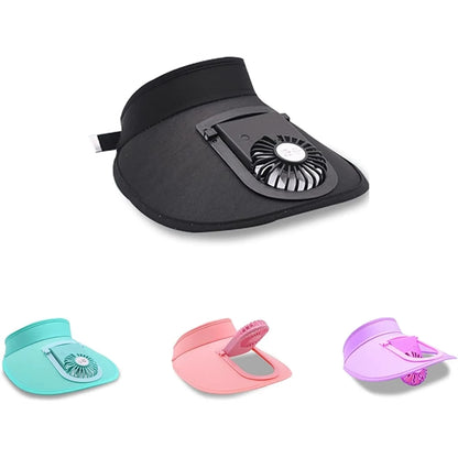 Sun Visors Hat with Fan