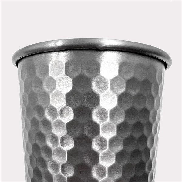Portable Stainless Steel Hammered Mug