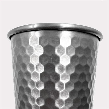 Portable Stainless Steel Hammered Mug
