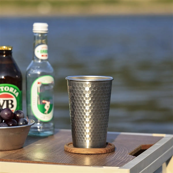 Portable Stainless Steel Hammered Mug