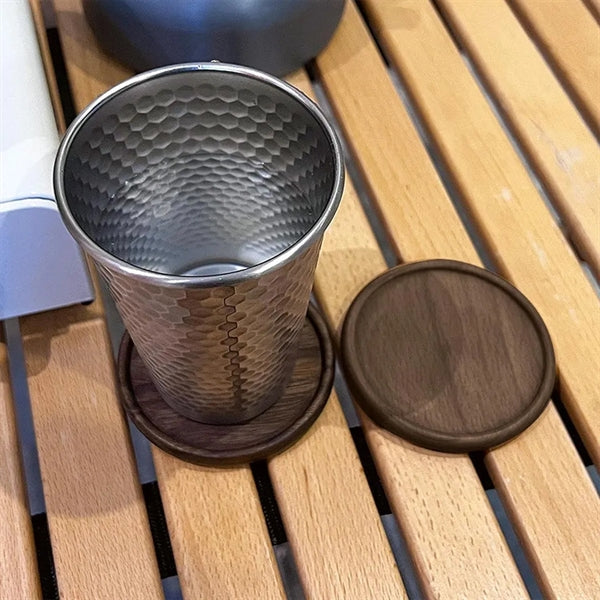 Portable Stainless Steel Hammered Mug
