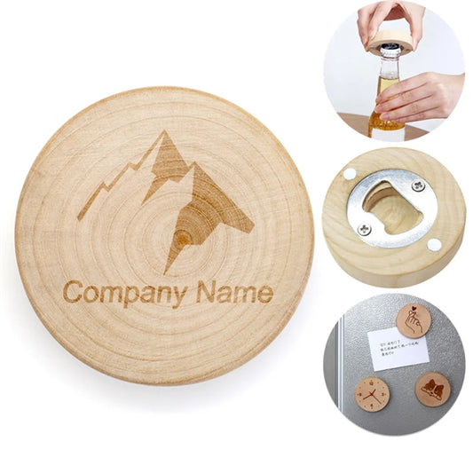 Wooden Magnetic Fridge Sticker Bottle Opener