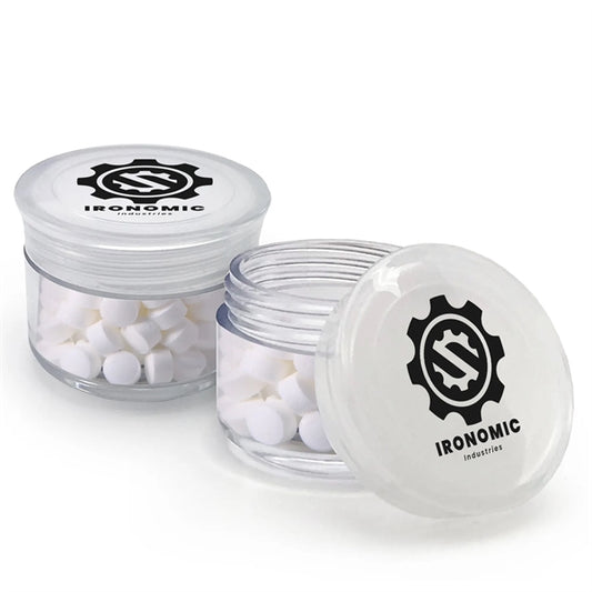 Round Plastic Mint Jar - Screw Top