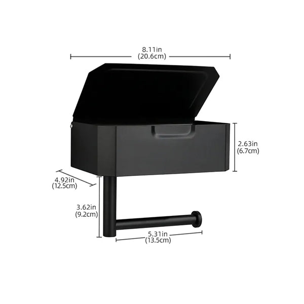 Toilet Paper Holder with Shelf and Storage