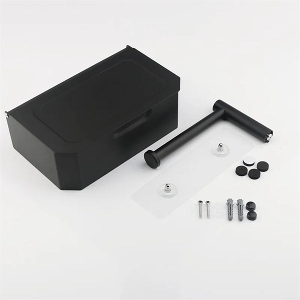 Toilet Paper Holder with Shelf and Storage
