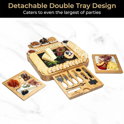 Bamboo Cheese Boards Charcuterie Gift Set
