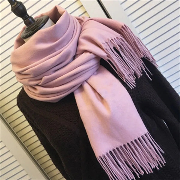 Women Elegant Winter Warm Wrap Scarf Pashmina With Tassel